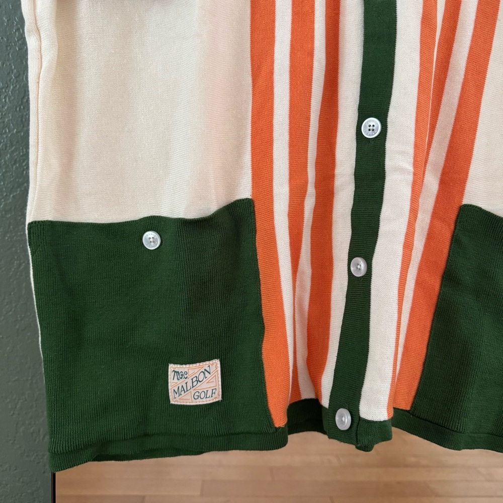 NWT Malbon Golf Gabbiano Knit Button Up Men's Shirt - Picture 11 of 15